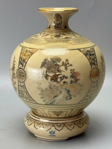 Bình hút lộc chữ Lộc H35 gốm Chu Đậu vẽ vàng 24k