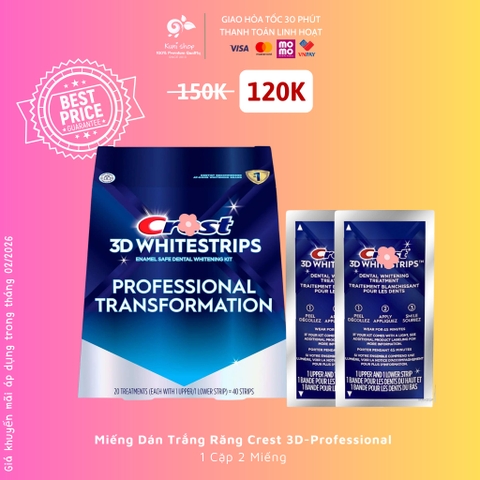 Miếng Dán Trắng Răng Crest 3D White Professional Effects