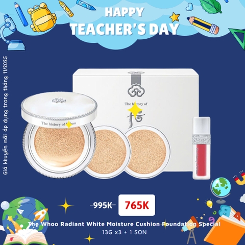 The Whoo Radiant White Moisture Cushion Foundation Special Set