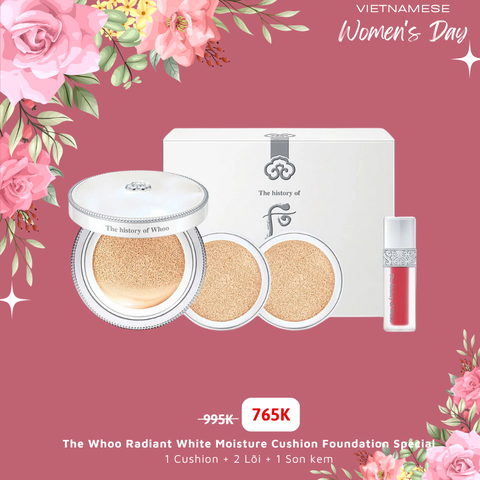 The Whoo Radiant White Moisture Cushion Foundation Special Set