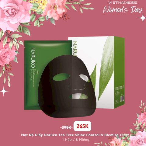 Mặt Nạ Giấy Naruko Tea Tree Shine Control & Blemish Clear Mask