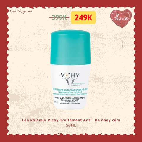 Lăn khử mùi Vichy Traitement Anti-Transpirant 48h