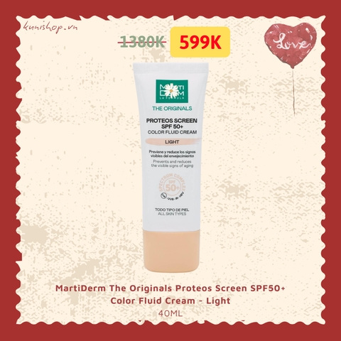 MartiDerm The Originals Proteos Screen SPF50+ Color Fluid Cream Light