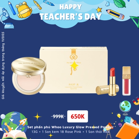 Set phấn phủ Whoo Luxury Glow Pressed Powder