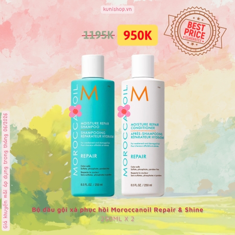 Bộ dầu gội xả phục hồi Moroccanoil Repair & Shine