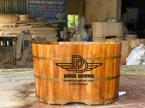 bồn tắm gỗ bầu dục nhỏ giá rẻ