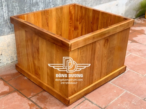 mẫu bồn tắm gỗ hình vuông đẹp