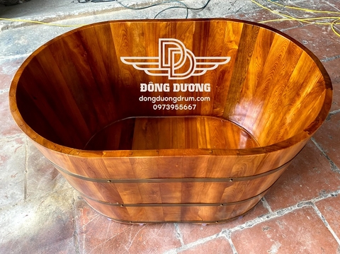 mẫu bồn tắm gỗ bầu dục nhỏ