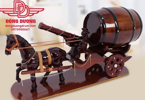 bộ ngựa đơn kéo thùng rượu