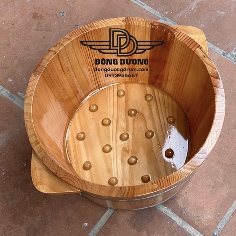 thau gỗ ngâm chân có hạt massage