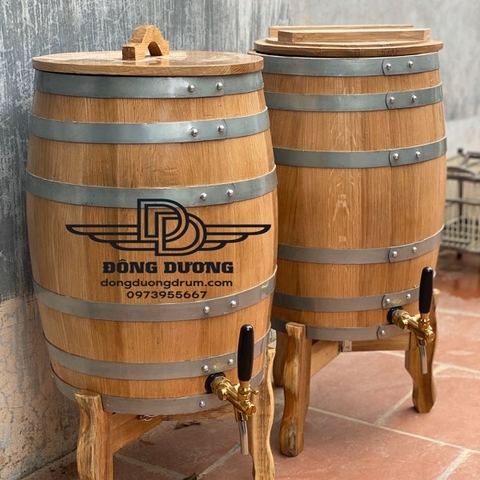thùng gỗ sồi ủ rượu 100l dáng đứng