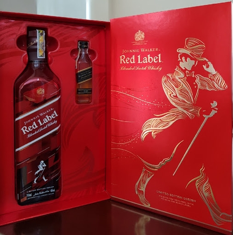 JOHNNIE WALKER RED 75CL + BLACK 5CL F19 GB - HỘP QUÀ