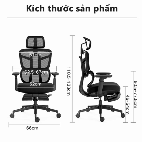 Ghế Xoay Công Thái Học Cao Cấp HBADA Lưng Kép Đệm CS Chuẩn Ergonomic E