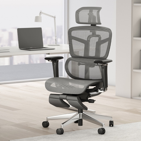 Ghế Xoay Công Thái Học Cao Cấp HBADA Lưng Kép Đệm Lưới Chuẩn Ergonomic 1S – Bản 4D/5D