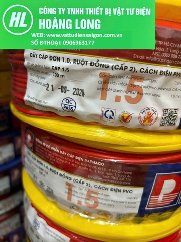 Dây điện Daphaco 1.5 đơn cáp CV 7 sợi (100m)