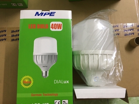 Đèn Led Mpe Bulb Trụ 40w thân nhựa LBD3-40T