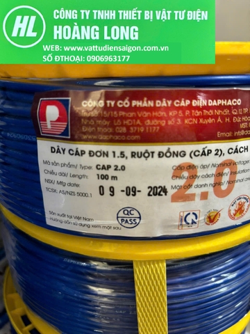 Dây điện Daphaco 2.0 đơn cáp cv 7 sợi (100m)