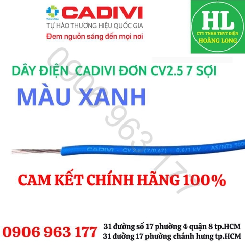 giá 1 mét - Dây điện CADIVI đơn CV/LF 10 Chính hãng