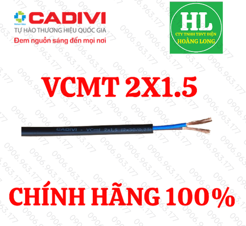 Dây điện Cadivi đôi mềm VCmt 2 X 1, có 2 lớp vỏ bọc giá 1 mét