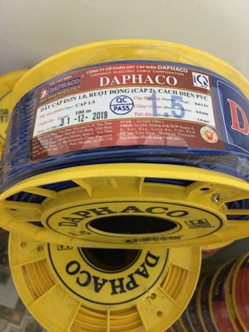 Dây điện Daphaco 1.5 đơn cáp CV 7 sợi (100m)