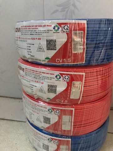 Dây điện Cadivi 1.5 đơn 7 sợi CV1.5 cuộn 100 mét - CHÍNH HÃNG