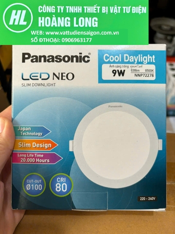 (Panasonic) Đèn led Panel tròn âm trần Panasonic 9w 12w Neo Slim Chính hãng