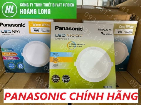 Đèn led Panel âm trần tròn PANASONIC 9w khoét D100mm Neo Slim Chính hãng