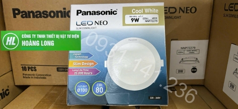Đèn led Panel âm trần tròn PANASONIC 9w khoét D100mm Neo Slim Chính hãng