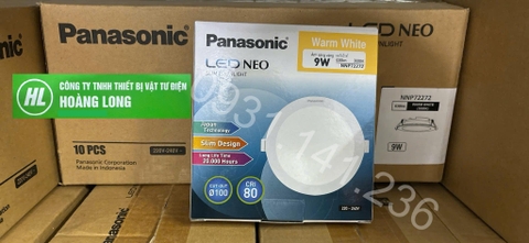 Đèn led Panel âm trần tròn PANASONIC 9w khoét D100mm Neo Slim Chính hãng