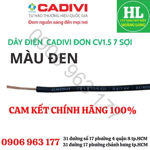 DÂY ĐIỆN CADIVI ĐƠN CV 6 Chính hãng giá 1 mét