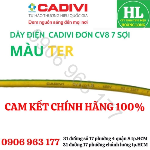 giá 1 mét - Dây điện CADIVI đơn CV/LF 10 Chính hãng