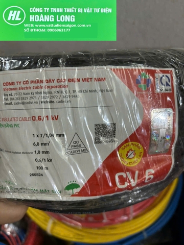 DÂY, CÁP ĐIỆN cadivi đơn 6.0mm 7 sợi CV6 cuộn 100m CHÍNH HÃNG