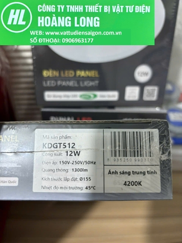 Duhal - Led Panel âm trần tròn 12w tròn trắng, vàng, trung tính, đổi màu seri tăng phô rời Duhal