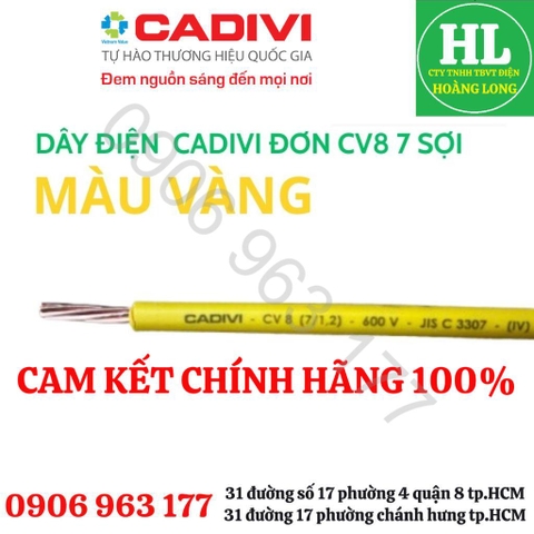 DÂY ĐIỆN CADIVI ĐƠN CV2.5 Chính hãng giá 1 mét