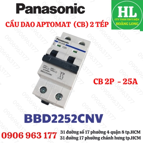 MCB 2 TÉP PANASONIC 2P 50A BBD2502CNV CHÍNH HÃNG
