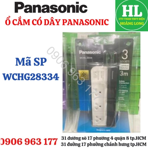 Ổ CẮM DÂY PANASONIC 3 Ổ 3 CÔNG TẮC WCHG28334
