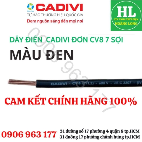 DÂY ĐIỆN CADIVI ĐƠN CV 6 Chính hãng giá 1 mét