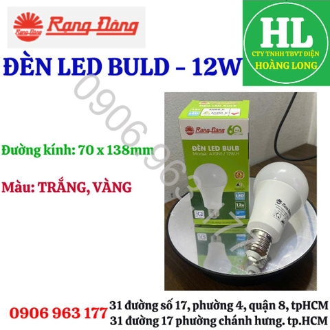Đèn LED Bulb RẠNG ĐÔNG 3W,5W,7W,9W,12W,15W