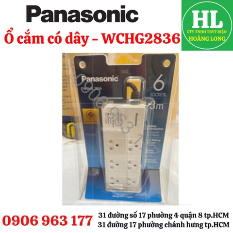 Ổ CẮM PANASONIC 6 Ổ CẮM 3 MÉT 3500W WCHG2836