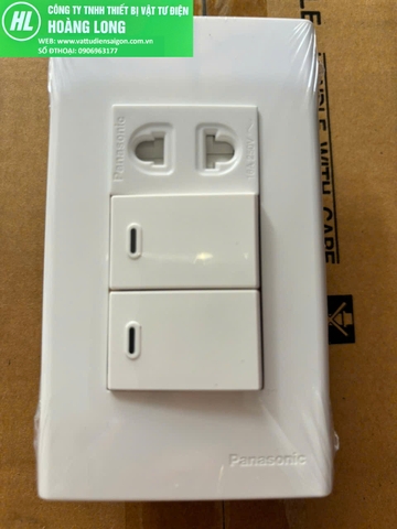 COMBO PANASONIC - Bộ ổ cắm đôi 3 chấu dòng Wide Panasonic Chính hãng.