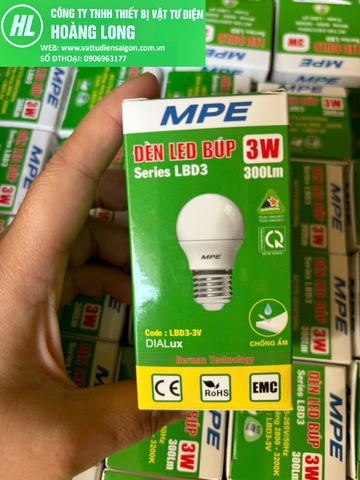 MPE - LED Bulb 3W ánh sáng trắng LBD-3T