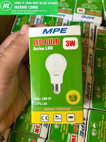 MPE - LED Bulb 3W ánh sáng trắng LBD-3T