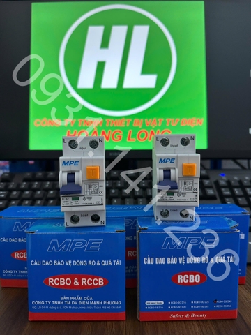 Cầu dao CB MPE chống giật RCBO 2P 16A 20A 25A 32A 40A 63A