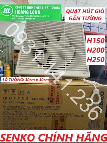 SENKO - Quạt hút gắn tường 2 chiều H150, H200, H250
