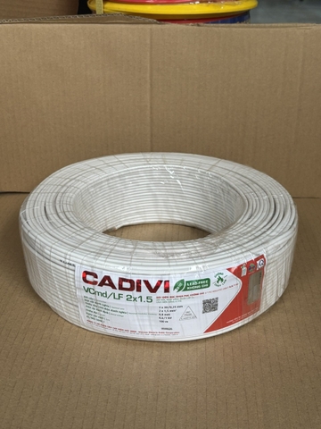 (GIÁ 100 MÉT ) Dây điện Cadivi đôi mềm VCmd 2x1.5 (VCmd2x30)