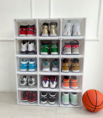 Combo 15 hộp đựng giày RAPBOX Cửa mở nam châm | màu trắng sữa