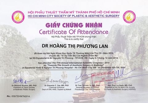 Chứng nhận Hội nghị khoa học Quốc tế lần thứ XI 