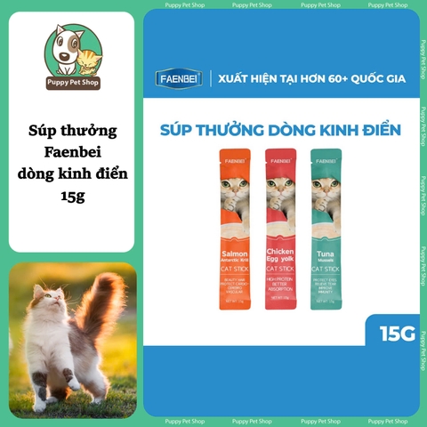Súp thưởng dòng kinh điển cho mèo FAENBEI Giàu dinh dưỡng, Cho mọi tuổi mèo 15g