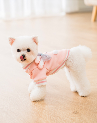 Áo Thỏ Hồng Lót Nỉ Cho Chó Mèo Siêu Xinh