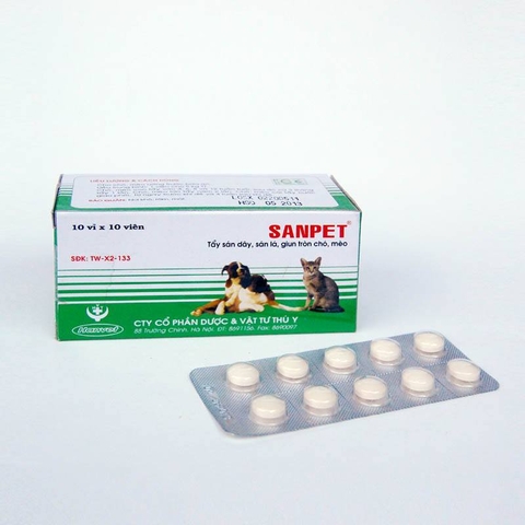 Thuốc tẩy giun sán cho chó, mèo Sanpet